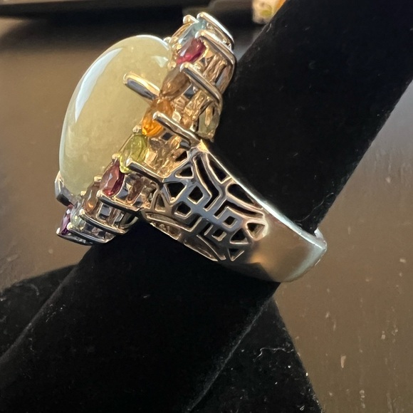 Ross Simons sterling Jade and multi gemstone ring - Picture 4 of 10